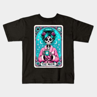 The Mom Tarot Card Skeleton Mothers Day Witch Mom Skull Mama Kids T-Shirt